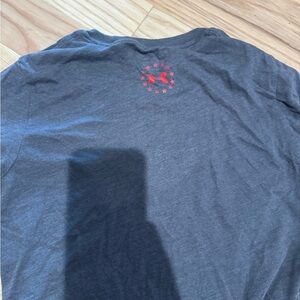Under Armour Gray Long Sleeve Shirt with Red Logo